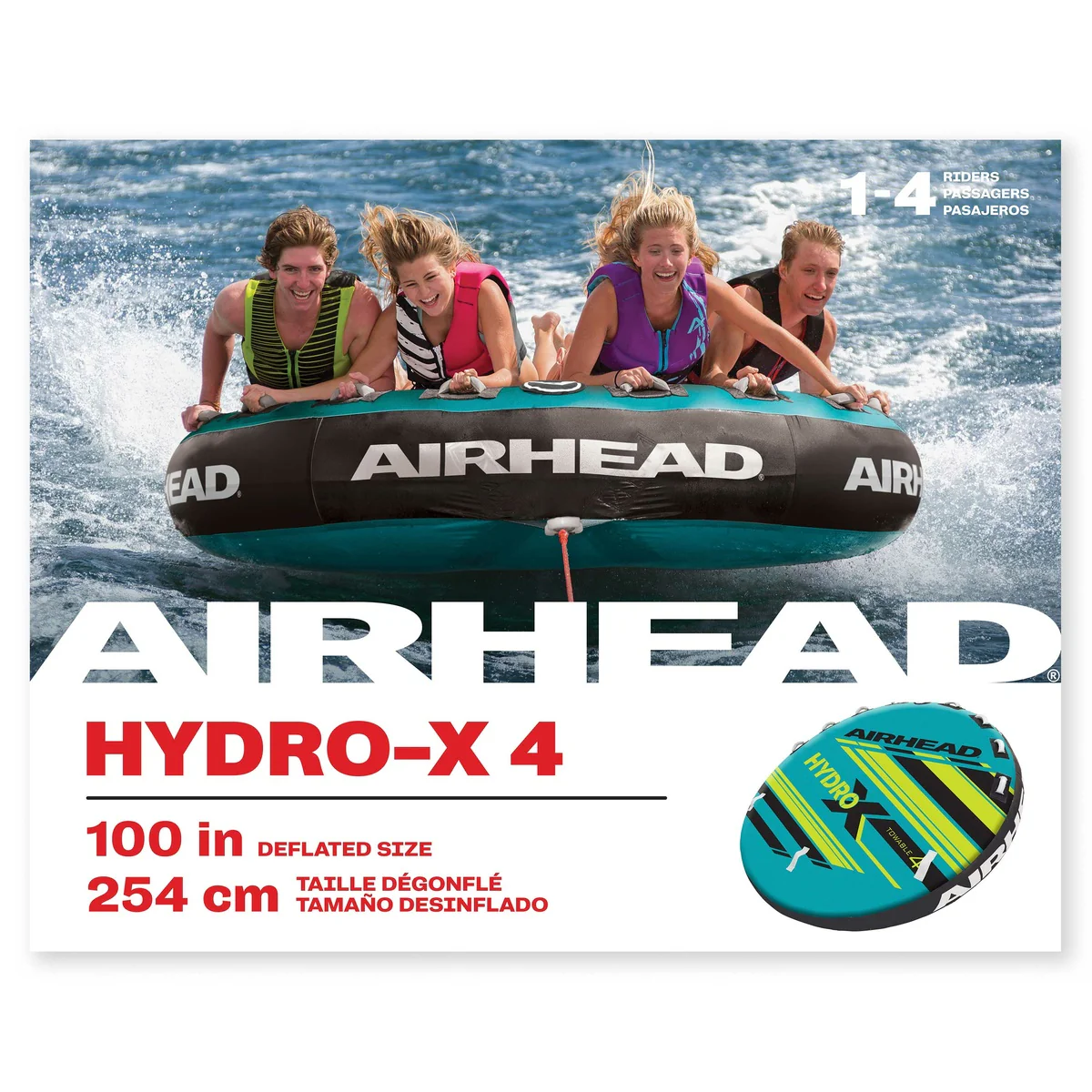 Hydro-X 4 | 1-4 Rider Towable Tube for Boating *Walmart Exclusive* - Image 8